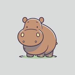 Obraz na płótnie Canvas hippo character logo mascot wild animal hippopotamus in vector cartoon