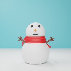 snowman with red scarf
