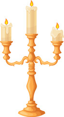 Fototapeta na wymiar candlestick candelabrum cartoon. candle holder, old flame, fire wax, candlelight vintage, light retro candlestick candelabrum vector illustration