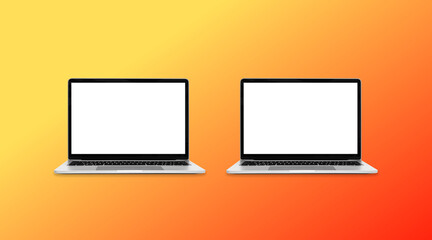 2 laptops computer with blank screen