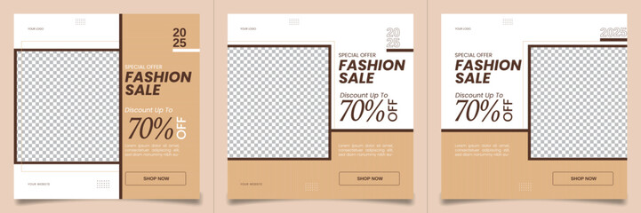 Fashion Sale Social Media Post Banner Design. Fashion Sale Media Post Banner Design Set. Fashion Sale Promotion Banner. Fashion Sale Template for Social Media Advertising.