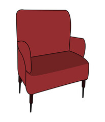 Red Sofa Comfortable Chair Decoration