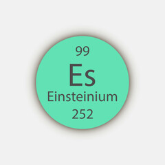 Einsteinium symbol. Chemical element of the periodic table. Vector illustration.