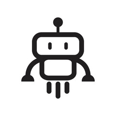 Obraz premium Simple Robot Line Illustration