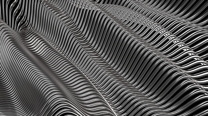 Abstract waves 3D rendering background