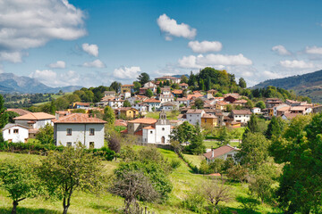 Fototapeta na wymiar Ceceda village, Nava municipality, Comarca de la Sidra, Asturias, Spain