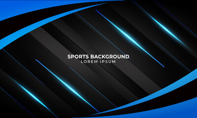 Blue Gradient sports background vector. Modern sports background template. Dark sports background