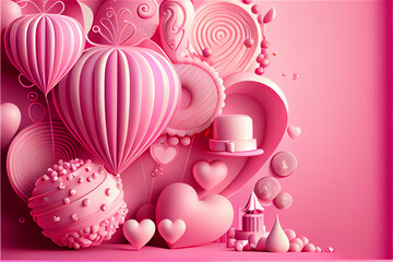 Lovely fantasy pink background in soft pastel tones
