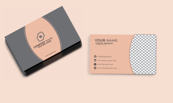 Visiting card for business and personal use.Minimalist Business Card.Modern presentation card with company logo. Vector business card template. Visiting card for business and personal use. 