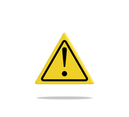 3d danger sign isolated on white background