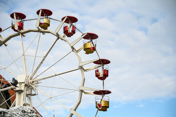 Ferris wheel on Christmas market. 