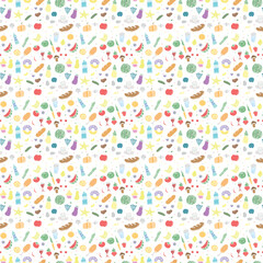 seamless food pattern. vector food background