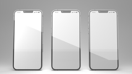 Smartphone and  social app icon 3d render mockup