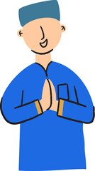 Asian Muslim man greeting
