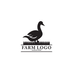 Fototapeta na wymiar Creative Brown Swan Logo Design Vector