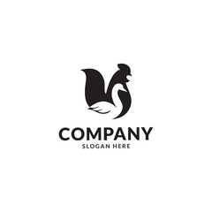 Fototapeta premium Vector logo. Chicken farm. Products from chicken meat and eggs. Farm.