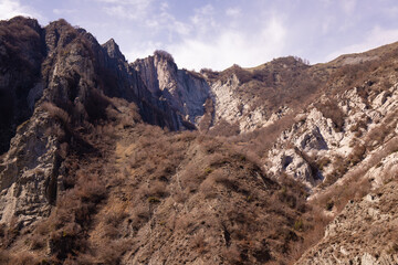 High mountains in the vicinity of the village of Lagich. Ismayilli region. Azerbaijan.