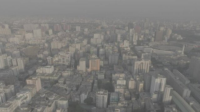 dhaka city aerial view d-log video footage . mavic 3 footage in bangladesh
