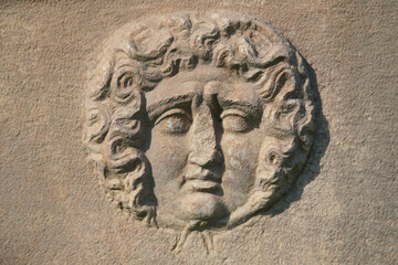 Relief on a Sarcophagus in Aphrodisias Ancient City in Aydin, Turkiye