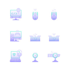 Gradient Computer External Hardware Components Icons