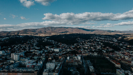 Aerial view of Zagreb street.