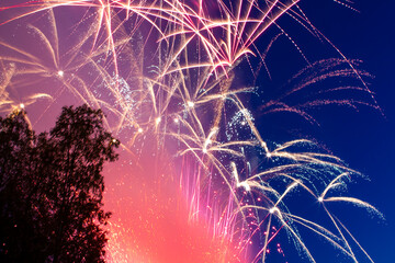 New Years fireworks. Celebration fireworks, 