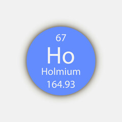 Holmium symbol. Chemical element of the periodic table. Vector illustration.