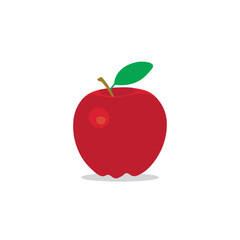 red apple with leaf
