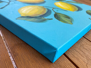 Lemons. Acrylic paint on stretched canvas
