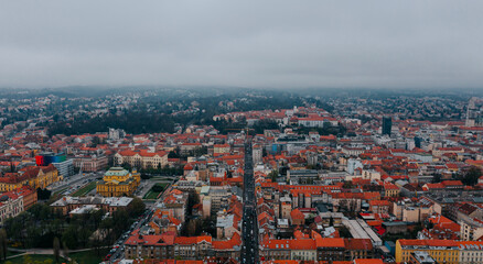 Obraz premium Aerial view of Zagreb street.