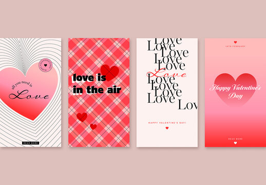Valentine's Day Social Media Layout Set