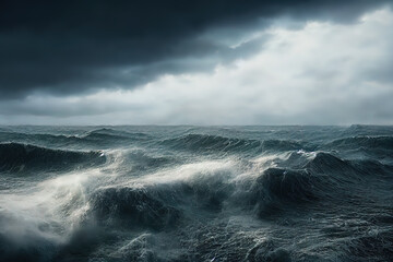 Obraz premium Stürmisches Meer mit dramatische Wolkenstimmung