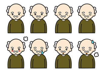 おじいちゃん表情セット