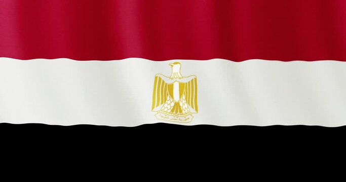 4k seamless loop animation with the flag of Egypt. Egyptian flag backdrop seamless animation.