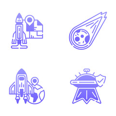Colorful Space and Astronomy Icons
