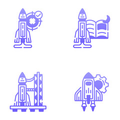 Colorful Space and Astronomy Icons
