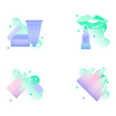Gradient Beauty and Cosmetics Icons Illustration