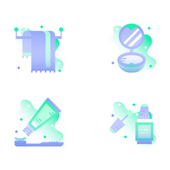 Gradient Beauty and Cosmetics Icons Illustration