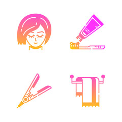 Colorful Beauty and Cosmetics Icons