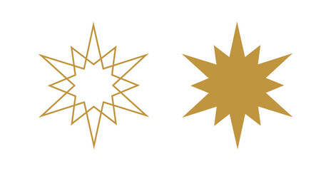 Christmas stars gold icons. - 554247562