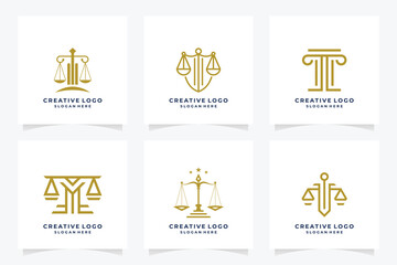 Symbol of the Law of Premium Justice. Law Firm, Law Offices, Attorney services, Luxury logo design