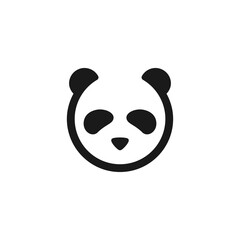 flat simple panda head logo template