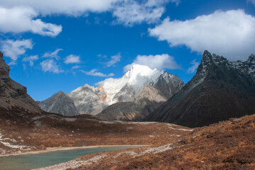 Trekking, Yading National Nature Reserve, Riwa Town, Daocheng County, Garzê Tibetan Autonomous Prefecture, Sichuan, China