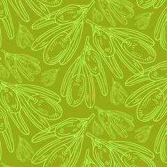 Seamless pattern with olive branches. Retro decorative texture background for textile,paper,labels and etc. Vector
