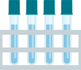 Research laboratory equipment: set of test tubes with samples in a rack