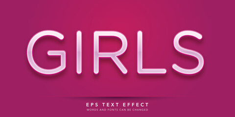 Fototapeta premium girls editable text effect