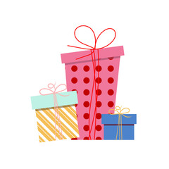 Merry christmas and Happy New Year. Gifts boxes.