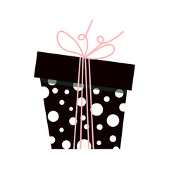 Merry christmas and Happy New Year. Black Gifts box.