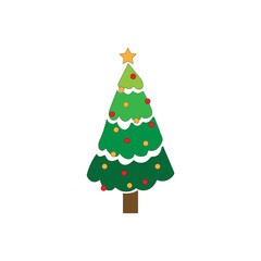 Christmas decorations, vector illustration in flat cartoon style
