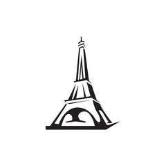 Eiffel tower in Paris. Isolated on white background,vector design.